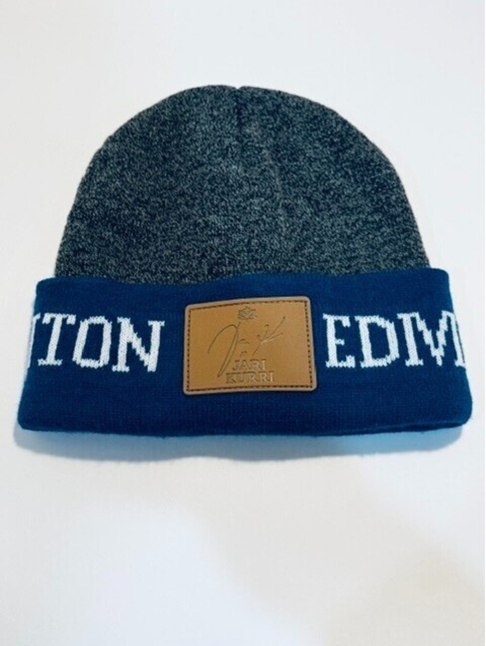 Edmonton Oilers Jari Kurri Molson Canadian NHL Alumni Beanie Toque Hat Blue Grey